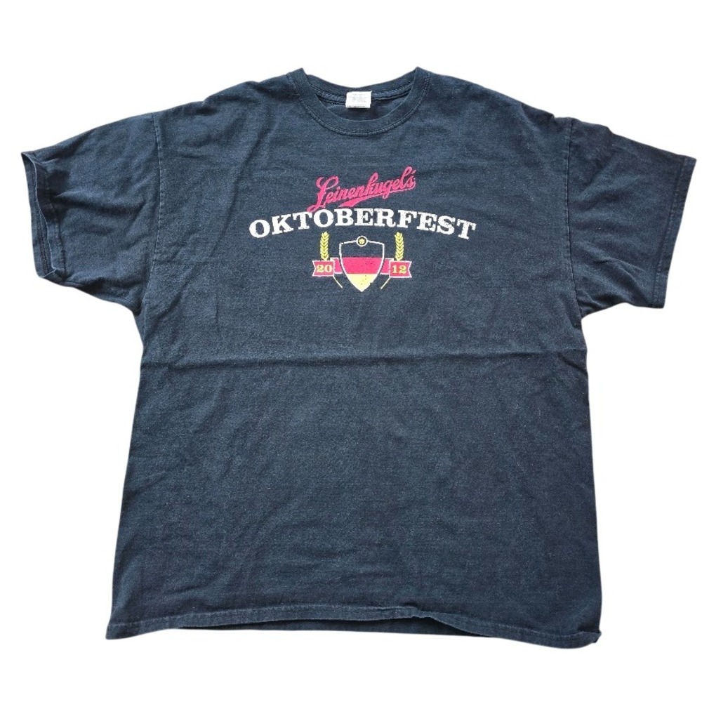 Gildan Leinenkugels Oktoberfest T-Shirt Mens XL‎ Black 2012 Beer Graphic Tee